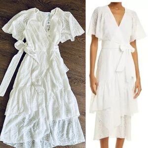 Tanya Taylor NWT Brittany Wrap White Bow Ruffle
Dress 4 new with tag